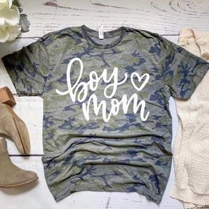 Boy Mom Camo Graphic Tee